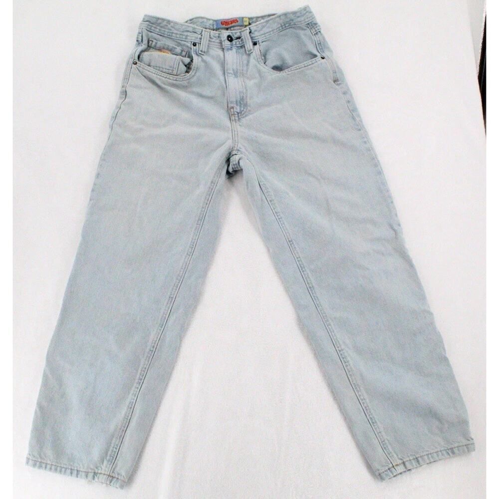 Empyre Mens 32 Light Wash Loose Fit Baggy Skate Jeans Adjutsable Waist Y2K VTG